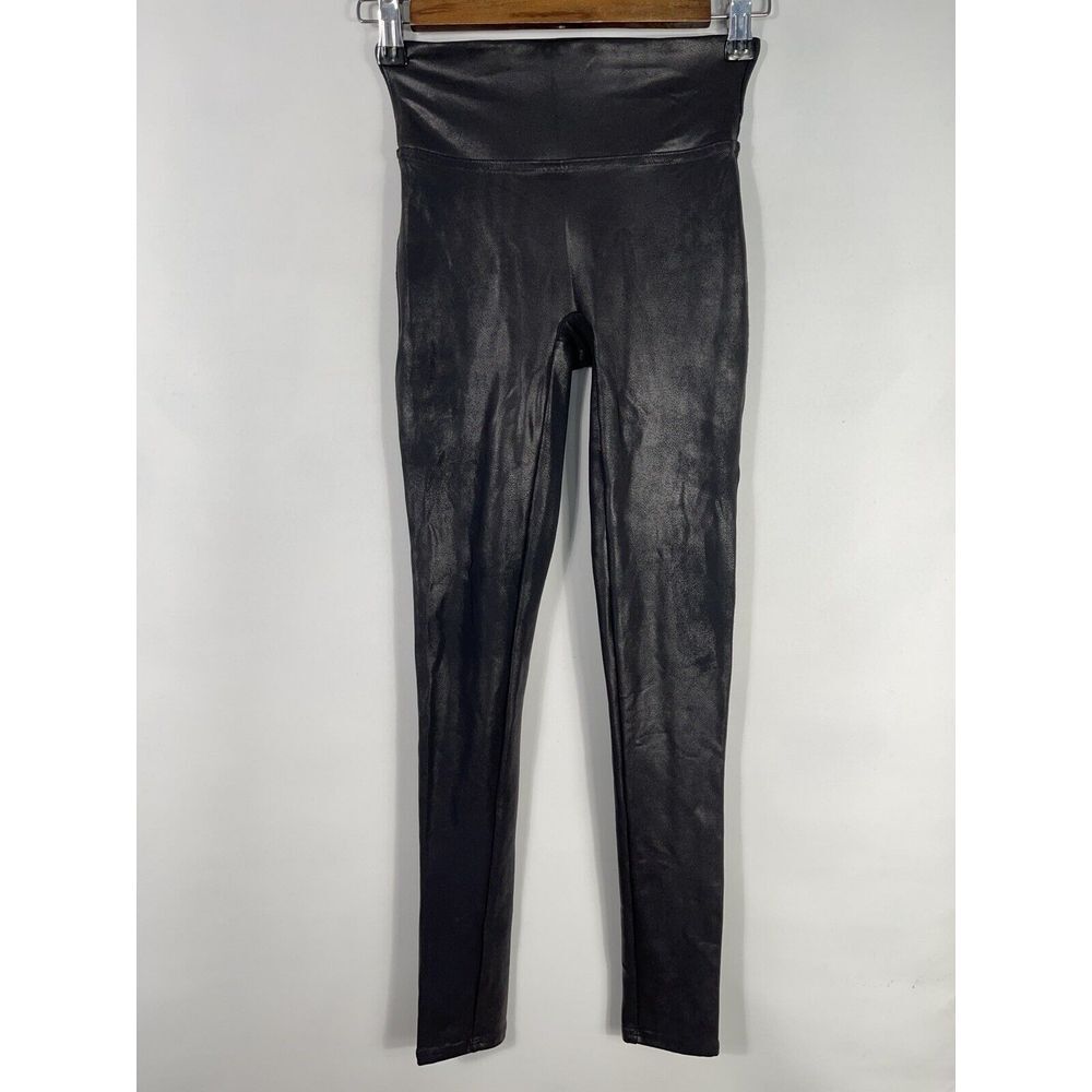Spanx Women's‎ XS Black Faux Leather Pull On Leggings